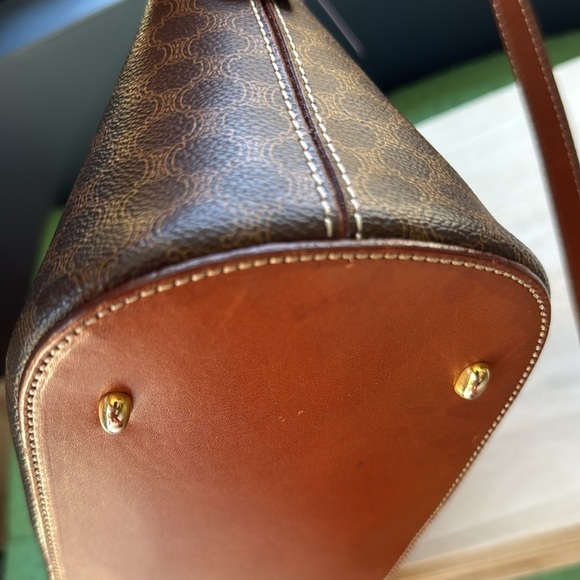 Celine Macadam Brown Coated Canvas & Leather Handbag With Adjustable Strap - Picture 16 of 16